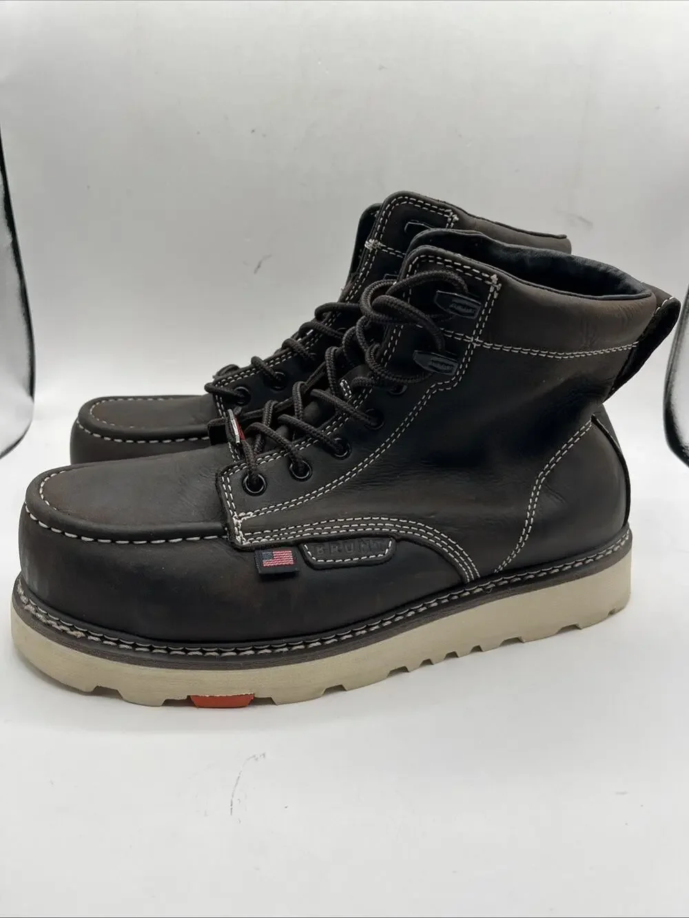 Brunt The Marin 6 Comp Toe Brown Work Boots Shoes Waterproof Men’s Sz 8 M NWOT